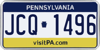 PA license plate JCQ1496
