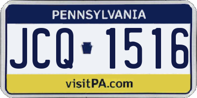 PA license plate JCQ1516