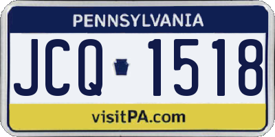 PA license plate JCQ1518