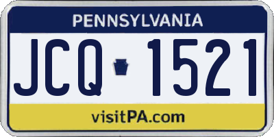 PA license plate JCQ1521