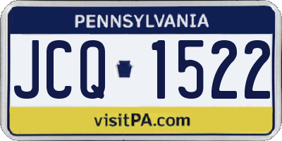 PA license plate JCQ1522
