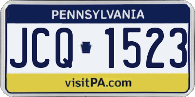 PA license plate JCQ1523