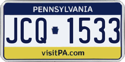 PA license plate JCQ1533