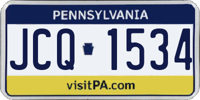 PA license plate JCQ1534