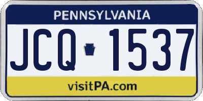 PA license plate JCQ1537
