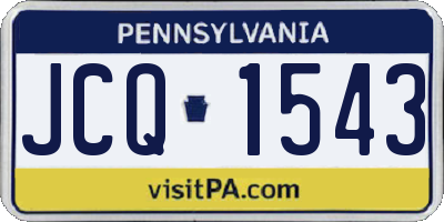 PA license plate JCQ1543