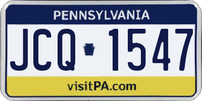 PA license plate JCQ1547
