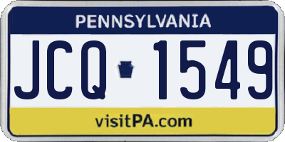 PA license plate JCQ1549