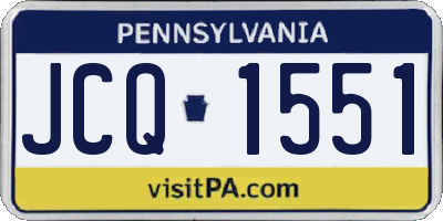 PA license plate JCQ1551