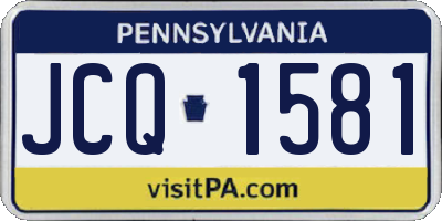 PA license plate JCQ1581