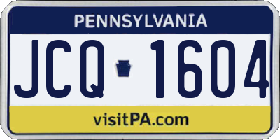 PA license plate JCQ1604