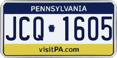 PA license plate JCQ1605