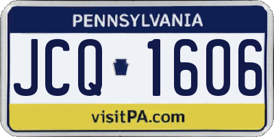 PA license plate JCQ1606