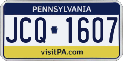 PA license plate JCQ1607