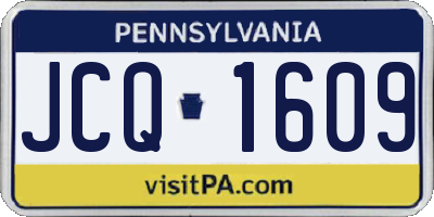 PA license plate JCQ1609