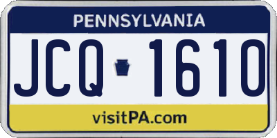 PA license plate JCQ1610