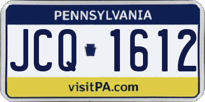 PA license plate JCQ1612