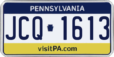 PA license plate JCQ1613
