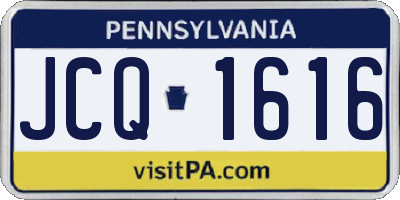 PA license plate JCQ1616