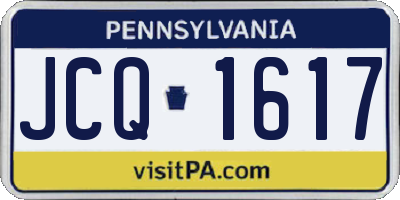 PA license plate JCQ1617