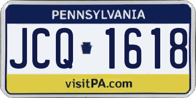PA license plate JCQ1618