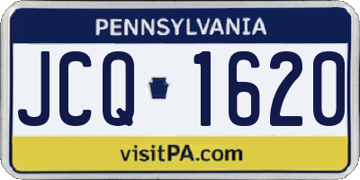 PA license plate JCQ1620