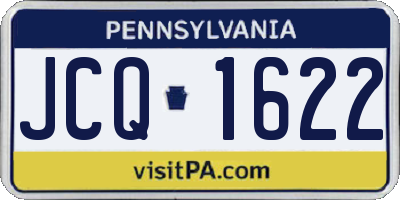 PA license plate JCQ1622
