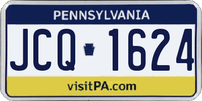 PA license plate JCQ1624