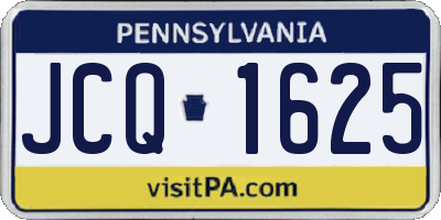 PA license plate JCQ1625