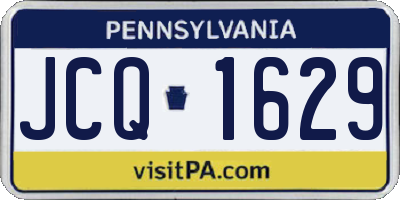 PA license plate JCQ1629