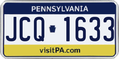 PA license plate JCQ1633