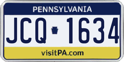 PA license plate JCQ1634