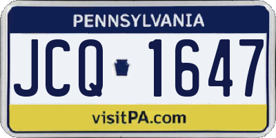 PA license plate JCQ1647