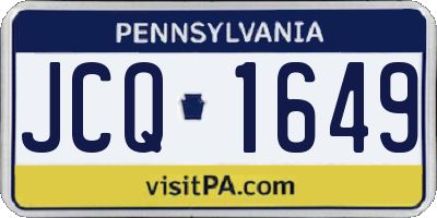 PA license plate JCQ1649