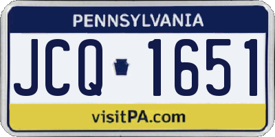 PA license plate JCQ1651