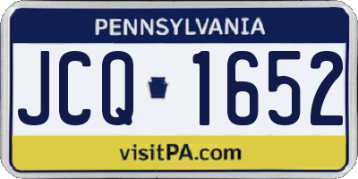 PA license plate JCQ1652