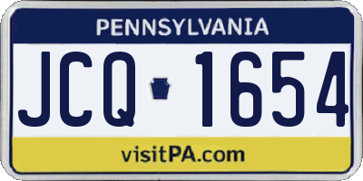 PA license plate JCQ1654