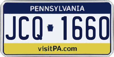 PA license plate JCQ1660