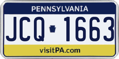 PA license plate JCQ1663