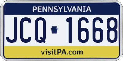 PA license plate JCQ1668