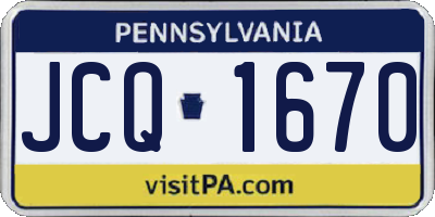 PA license plate JCQ1670