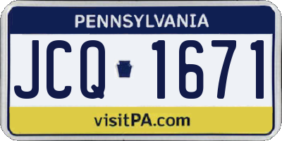 PA license plate JCQ1671
