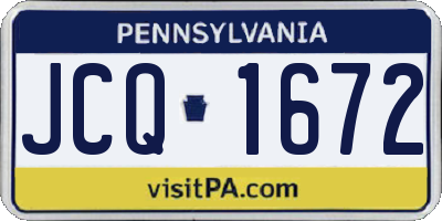 PA license plate JCQ1672