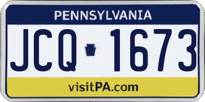 PA license plate JCQ1673