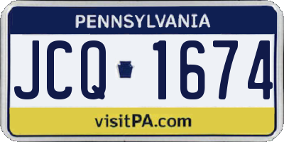 PA license plate JCQ1674