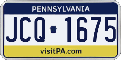 PA license plate JCQ1675