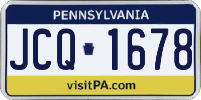 PA license plate JCQ1678