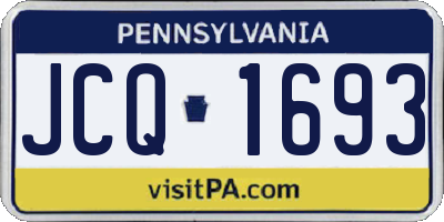 PA license plate JCQ1693