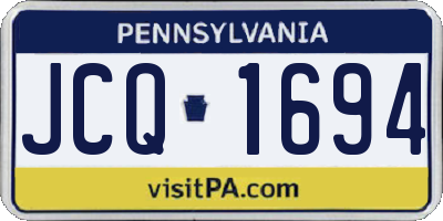 PA license plate JCQ1694