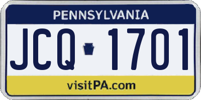 PA license plate JCQ1701